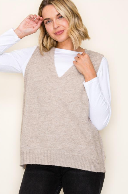 True Taupe Sweater Vest