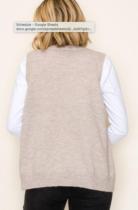 True Taupe Sweater Vest