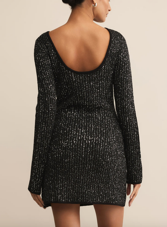 La Marca Sequin Mini Dress - Black