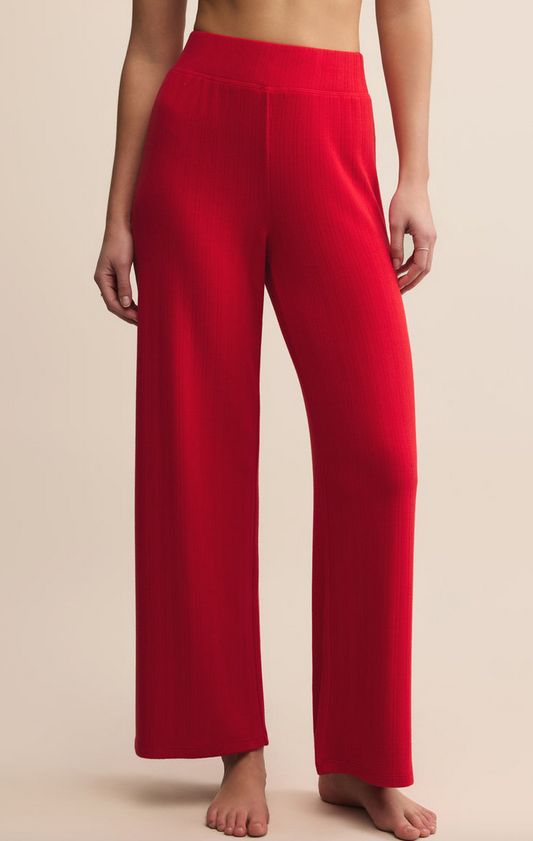 Luxe Pointelle Pant - Festive Red