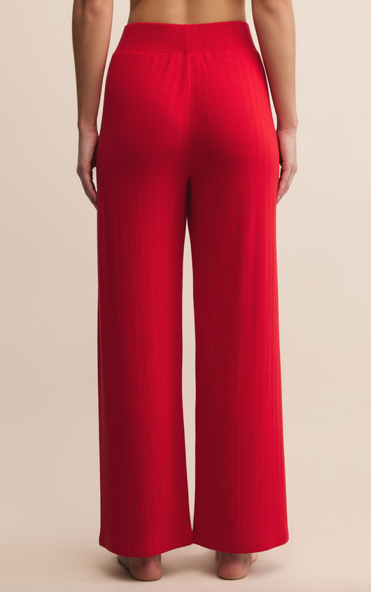 Luxe Pointelle Pant - Festive Red