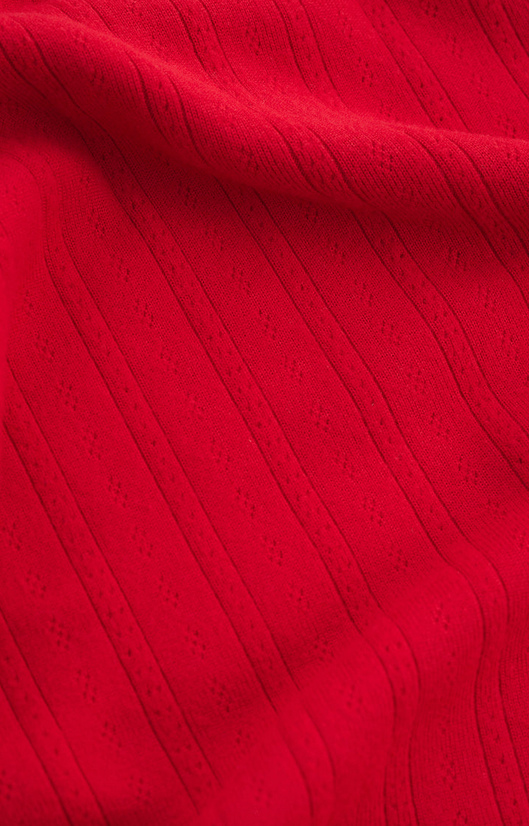 Luxe Pointelle Pant - Festive Red