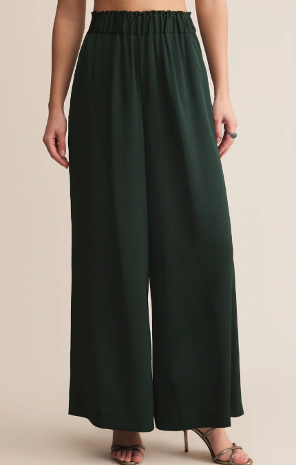 Isolde Satin Pants - Garland Green