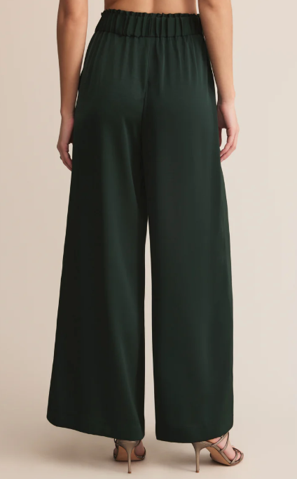 Isolde Satin Pants - Garland Green