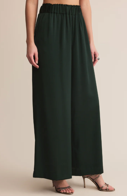 Isolde Satin Pants - Garland Green