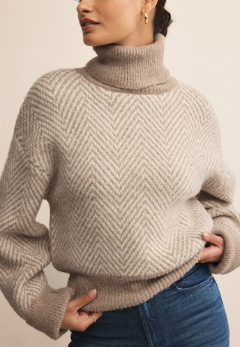 Balkan Funnel Neck Sweater - Smoked Heather