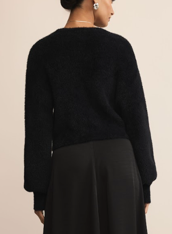 Sadira Fluffy Cardigan - Black