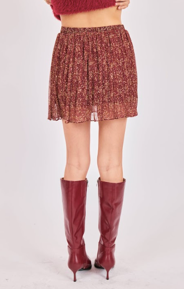 Candlelight Pleated Mini Skirt