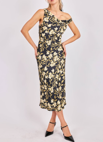 Gala Floral Bias Midi Dress