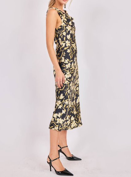 Gala Floral Bias Midi Dress