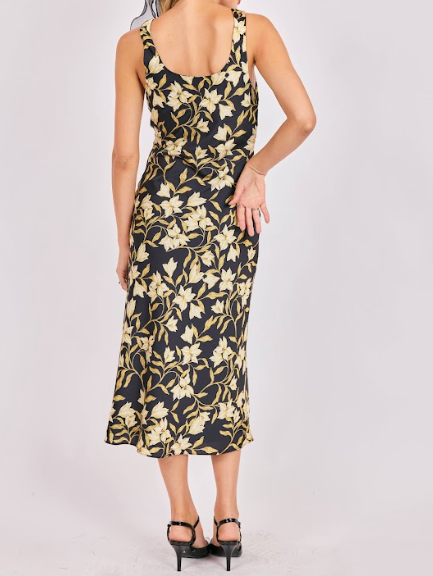 Gala Floral Bias Midi Dress