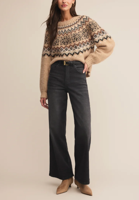 Kenaby Fair Isle Sweater - Oatmeal Heather