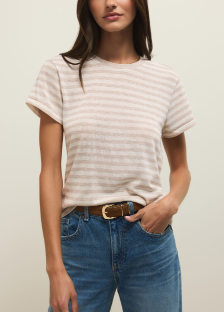 Tourist Striped Tee - Natural Heather