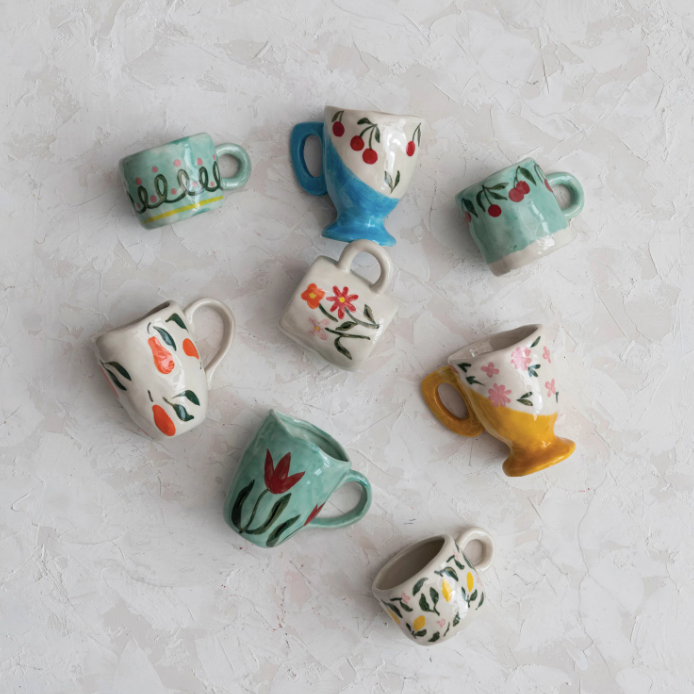 Floral Painted Espresso Mug