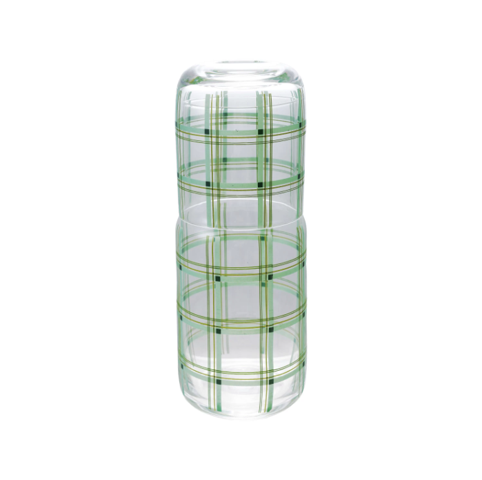 Plaid Glass Carafe Set