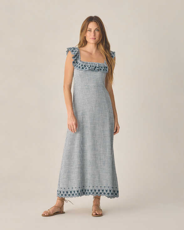 Bianca Dress - Marine Gingham