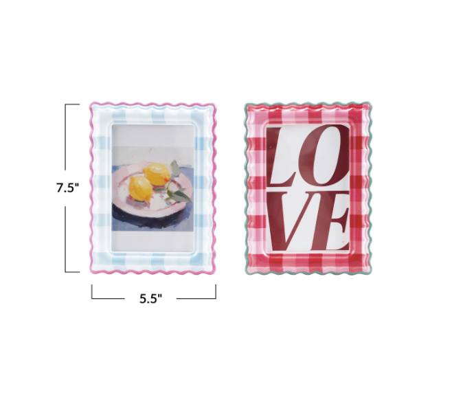 Plaid Scalloped Frame - 4x6