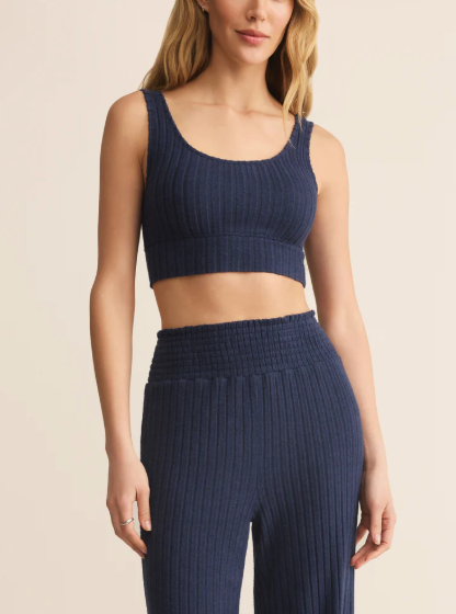 Zoe Rib Tank Top - Blue Sapphire