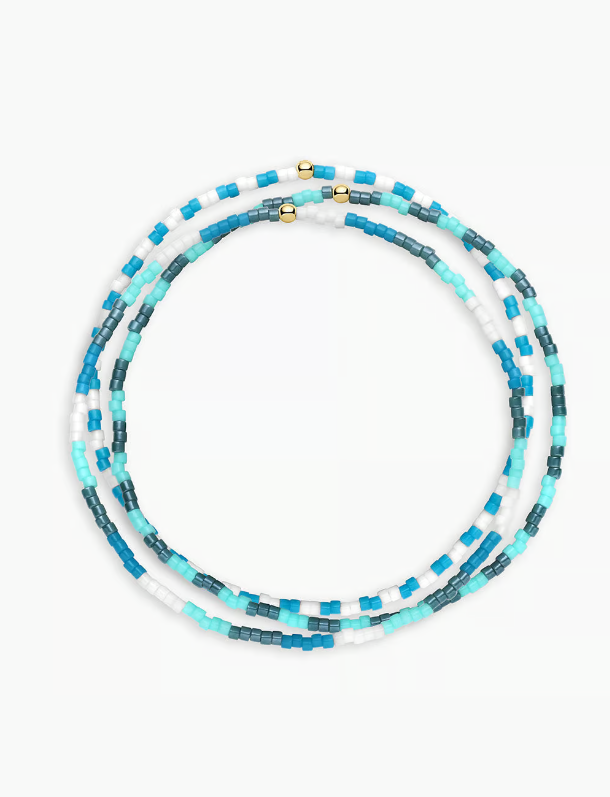 Gigi Stripe Bracelet Set - Laguna