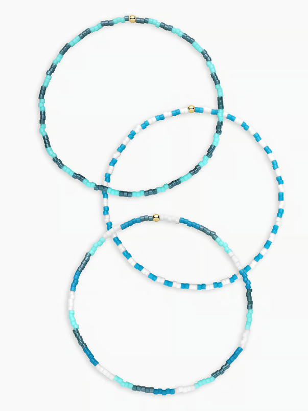 Gigi Stripe Bracelet Set - Laguna