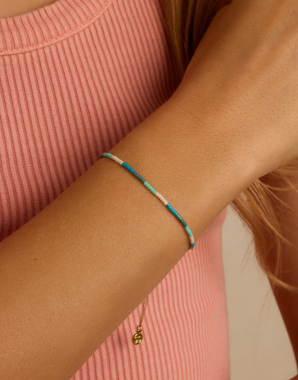 Gigi Stripe Adjustable Bracelet - Laguna