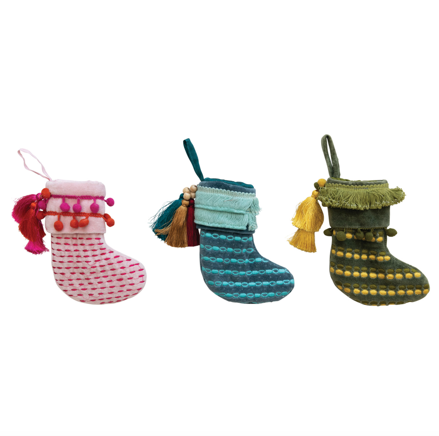 Velvet Tassel Stocking Ornament