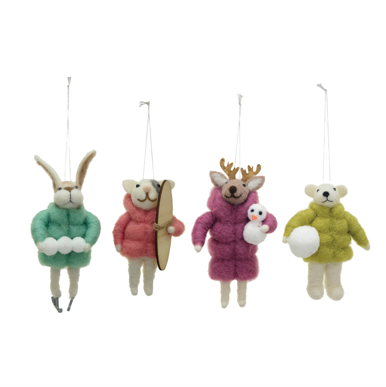 Winter Coat Felt Animal Ornament