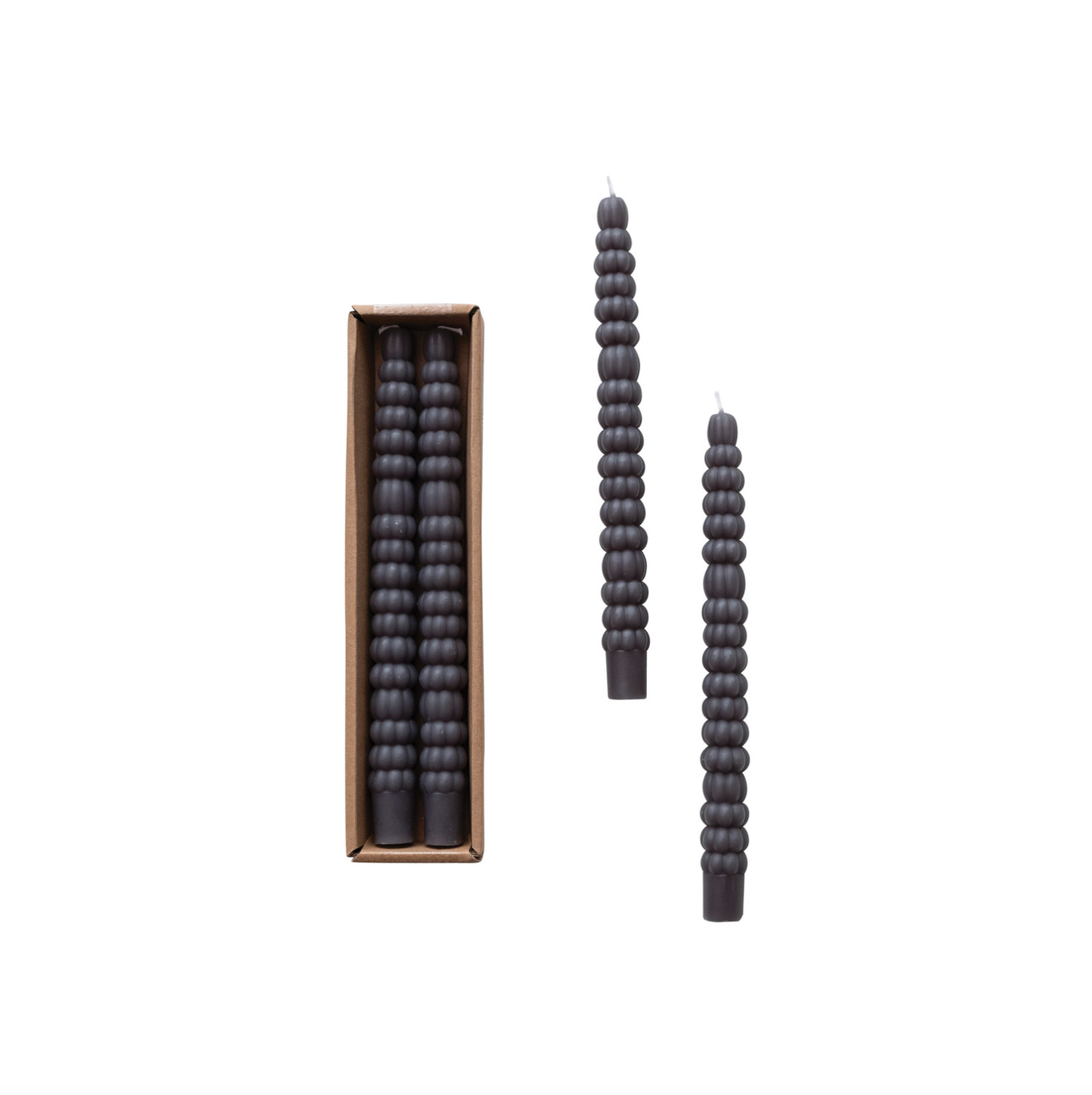 Pumpkin Taper Candle - Charcoal