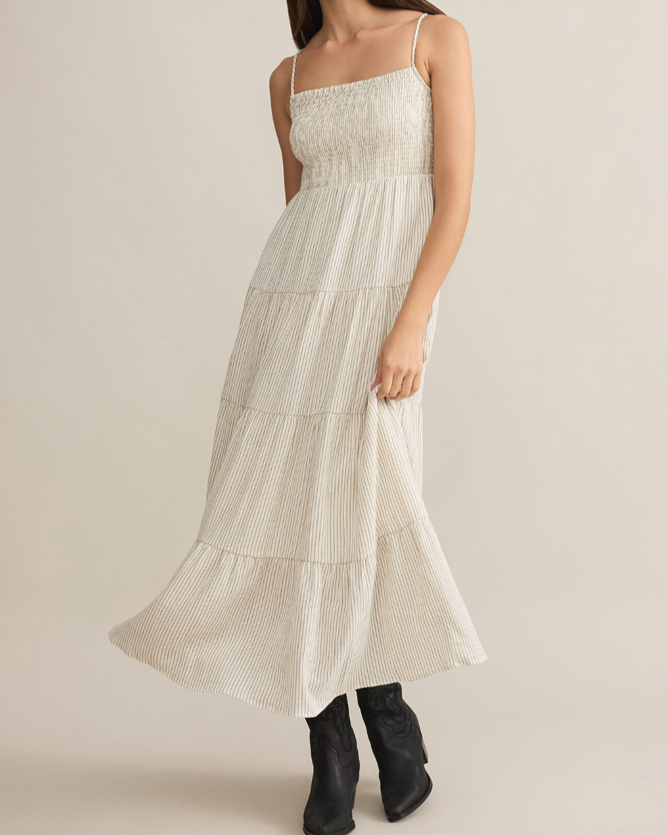 Balos Striped Maxi Dress Natural
