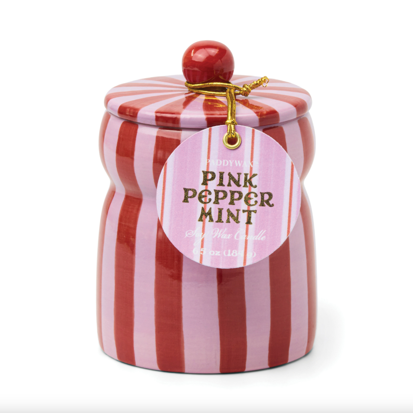 Pink Peppermint Cabana Candle + Lid
