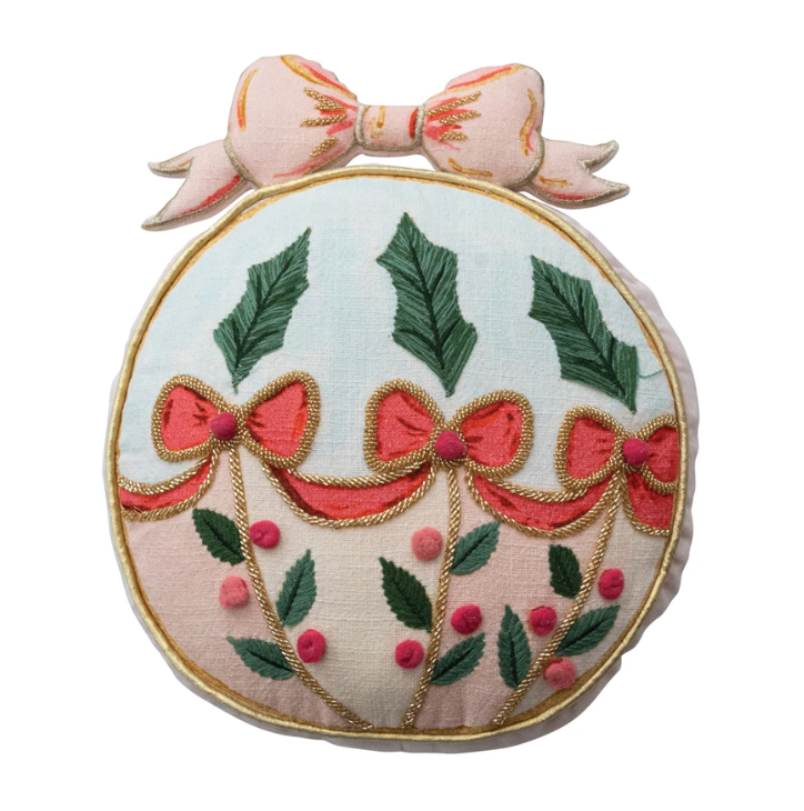Festive Ornament Shaped Pillow