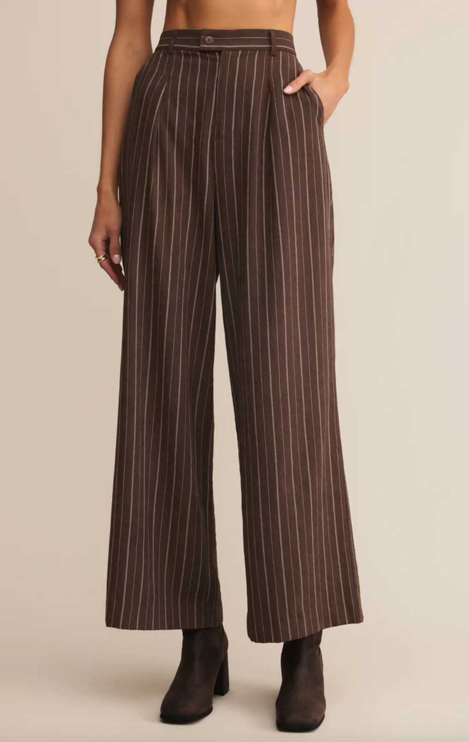 Alma Pinstripe Wide Leg Pant