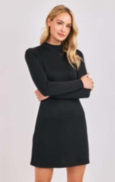 Hustle High Mockneck Knit Mini Dress