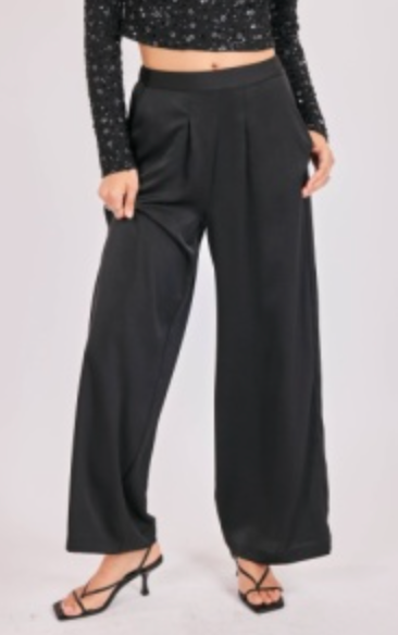 Romy Satin Pleated Pant