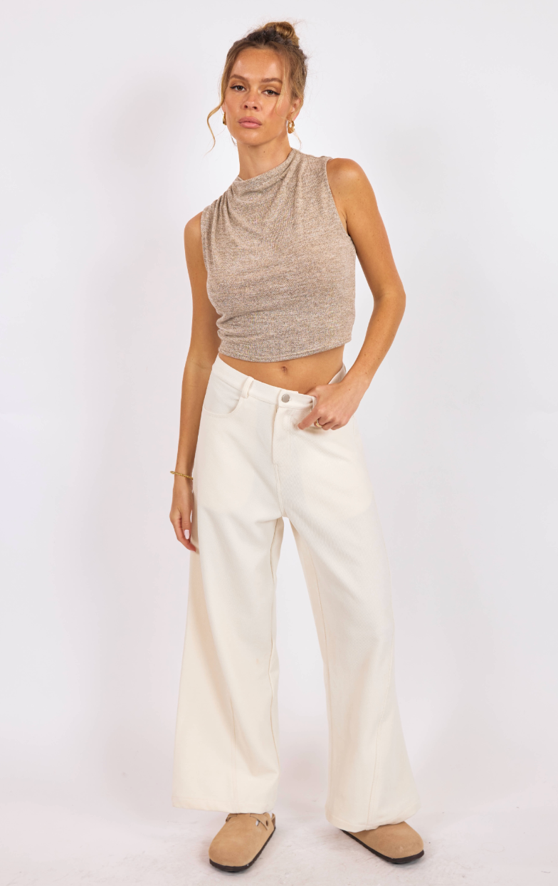 Corinne Ruched Knit Tank