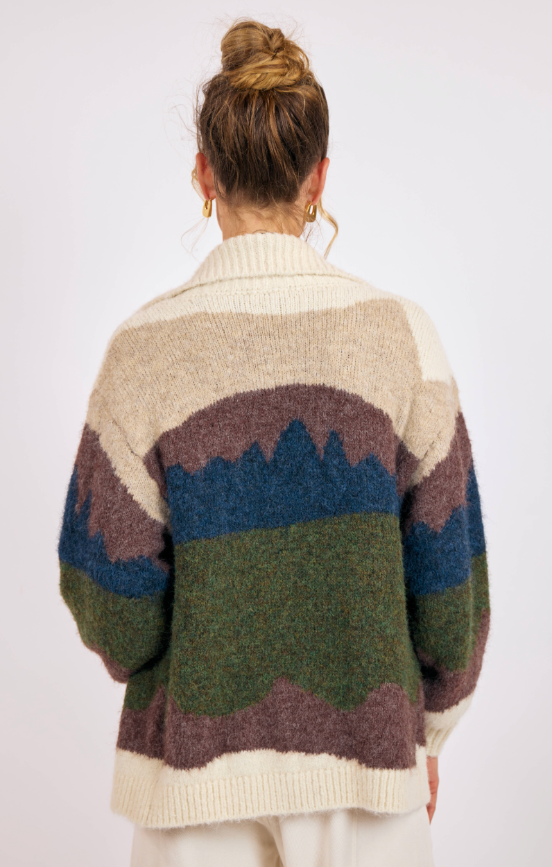 Birdie Landscape Intarsia Cardigan *FINAL SALE*