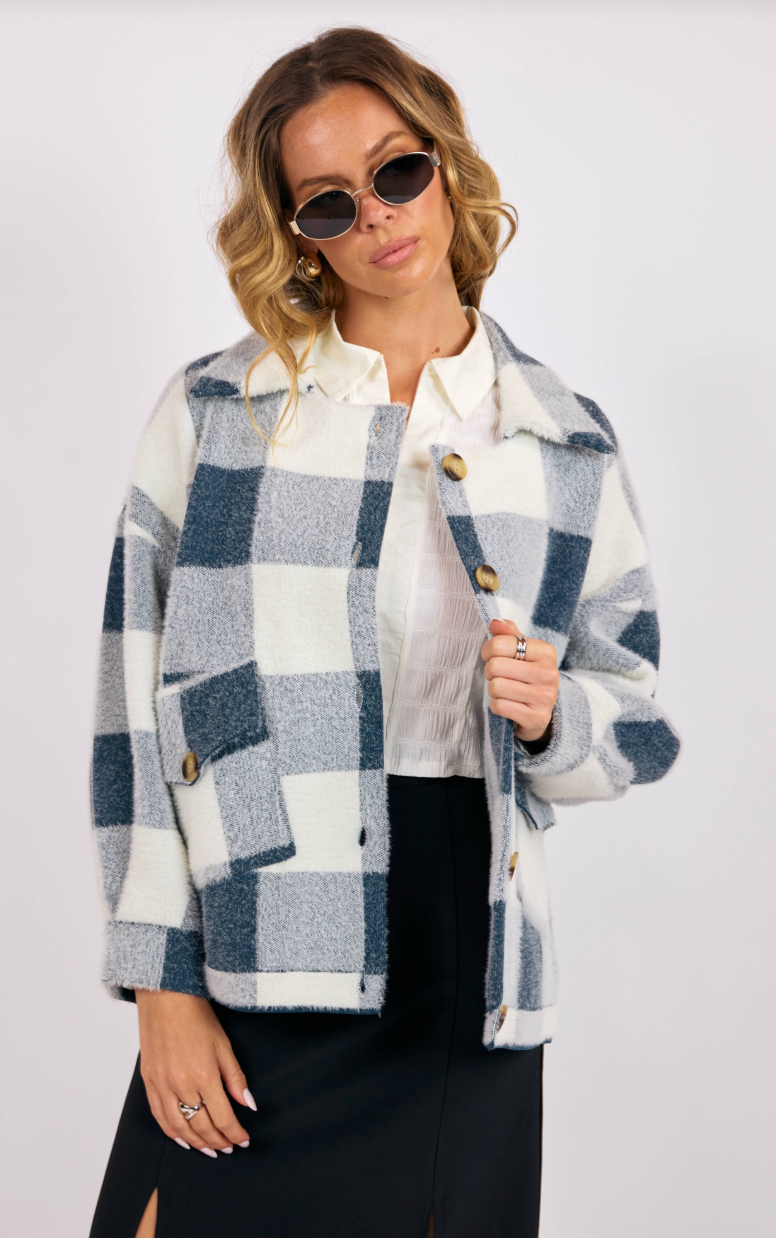 Lola Buffalo Plaid Sweater Jacket