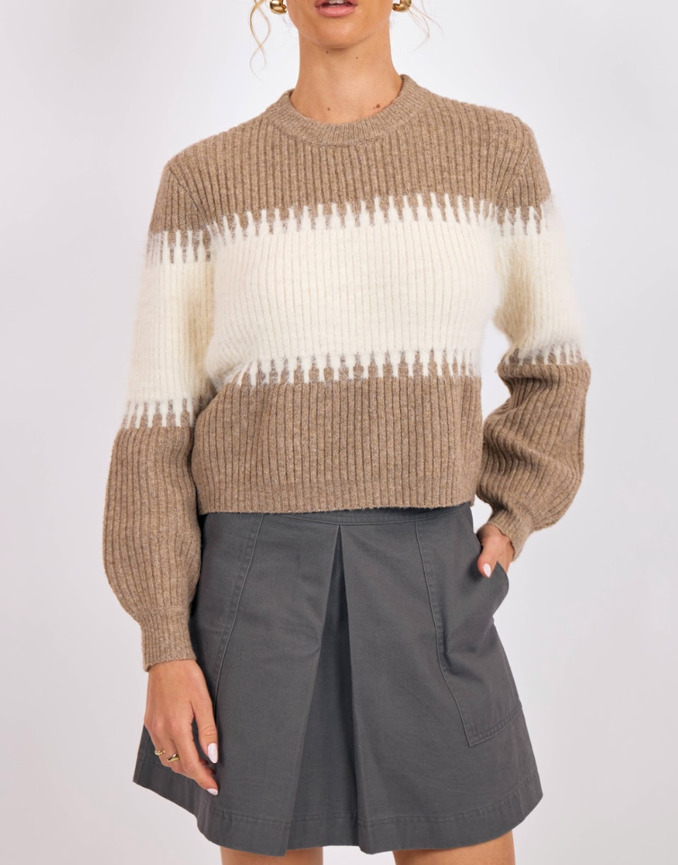 Freya Mix Yarn Crew Neck Sweater