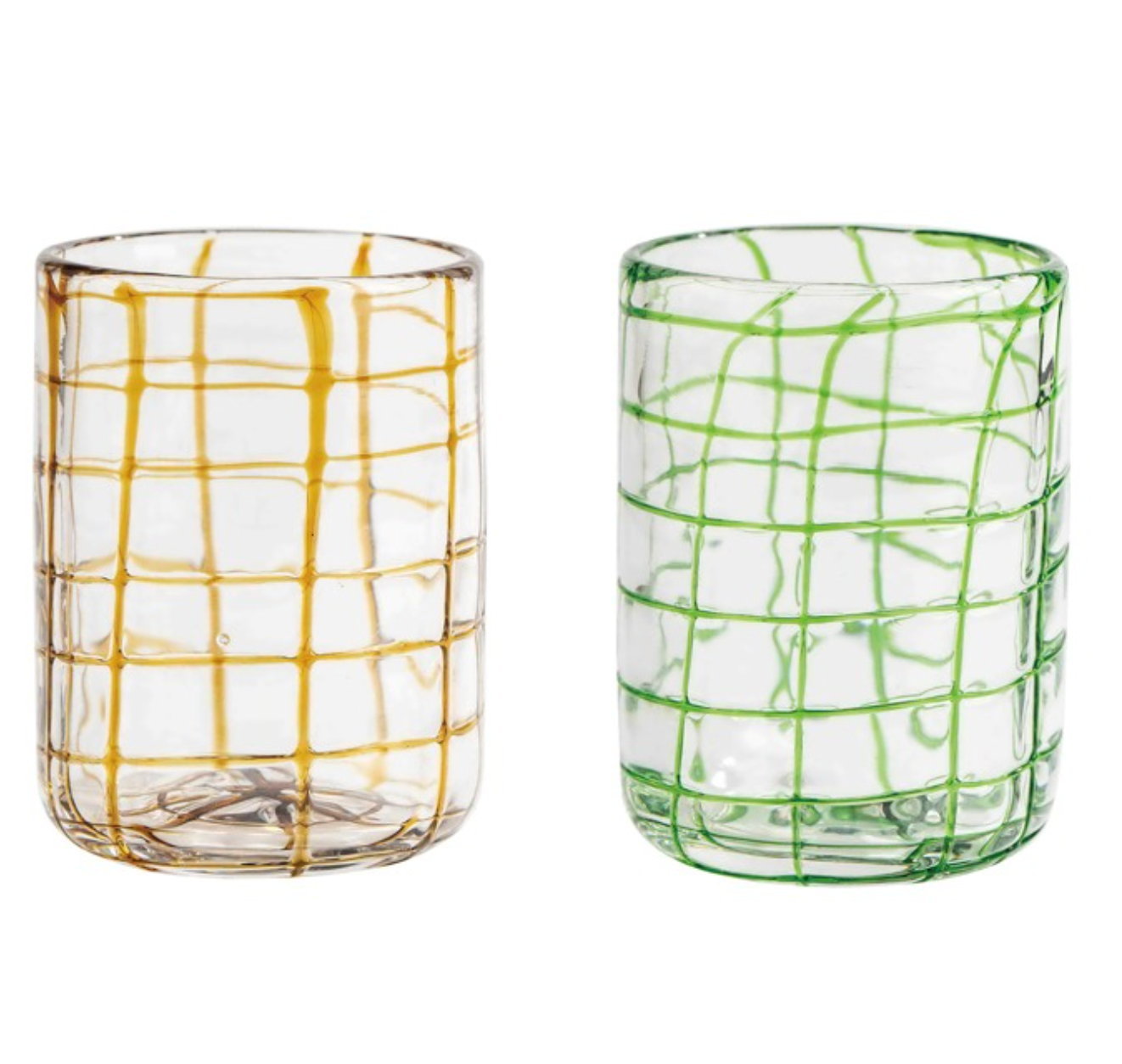 Grid Pattern Drinking Glass