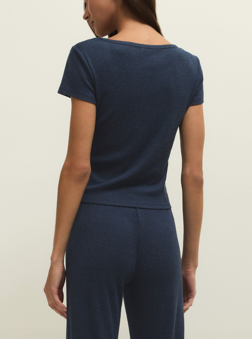 Flower Market Rib Tee - Eclipse