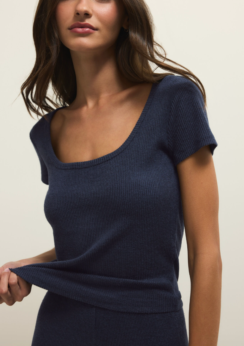 Flower Market Rib Tee - Eclipse