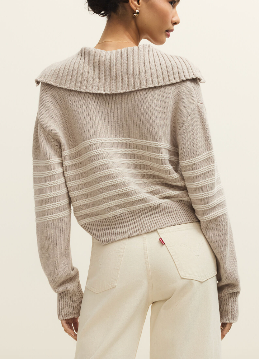Kovac Cropped Sweater Jacket - Natural Heather