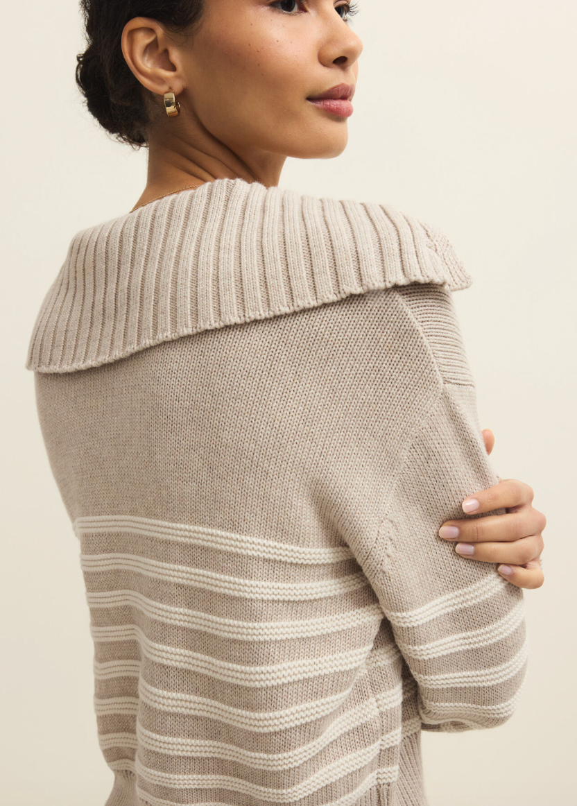 Kovac Cropped Sweater Jacket - Natural Heather