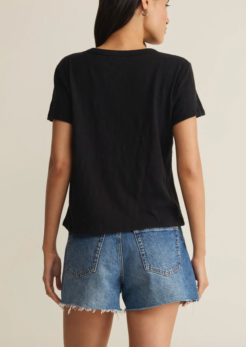 Junie Slub Tee Shirt - Black