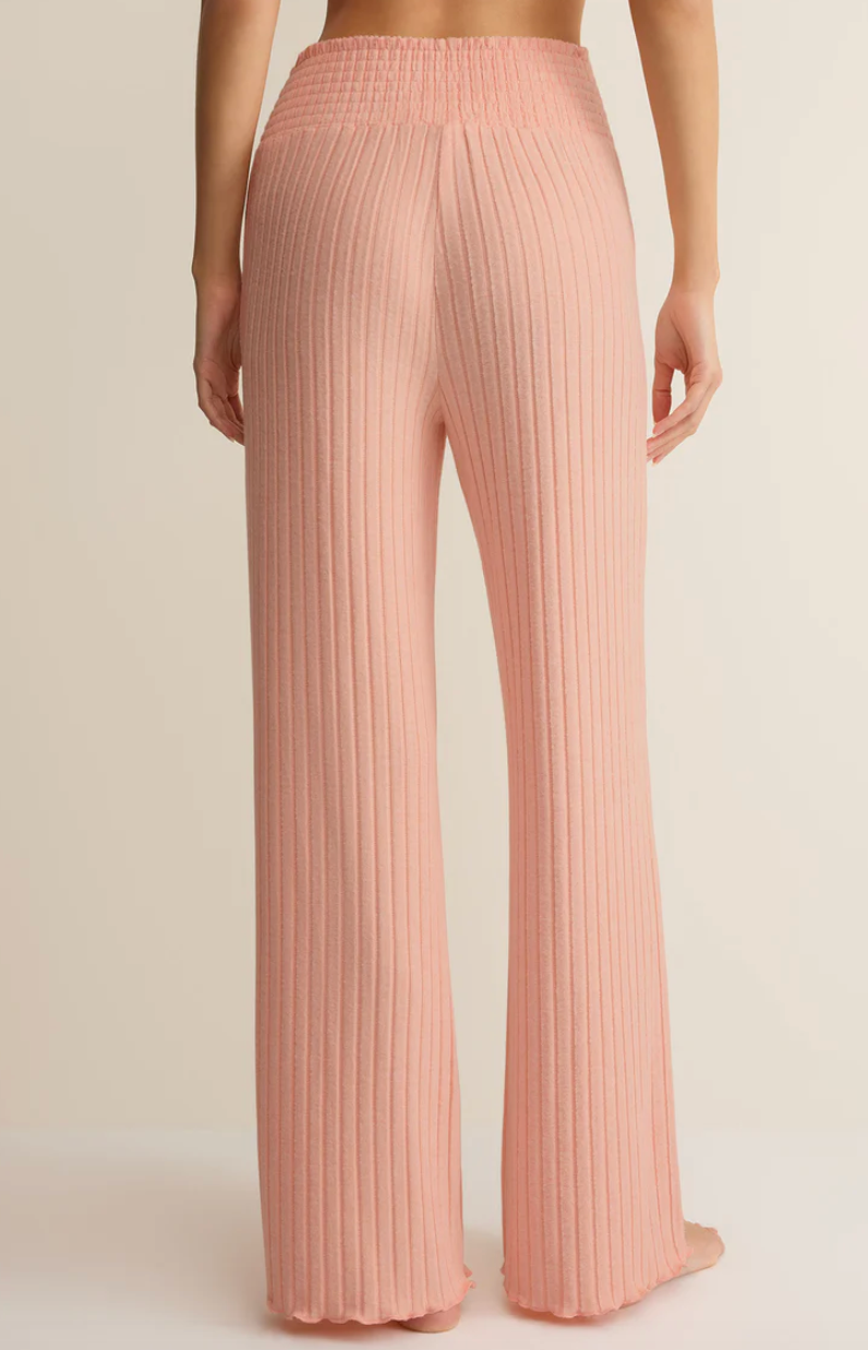 Dawn Smocked Rib Pant - Bellini