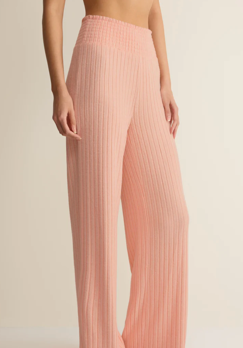 Dawn Smocked Rib Pant - Bellini