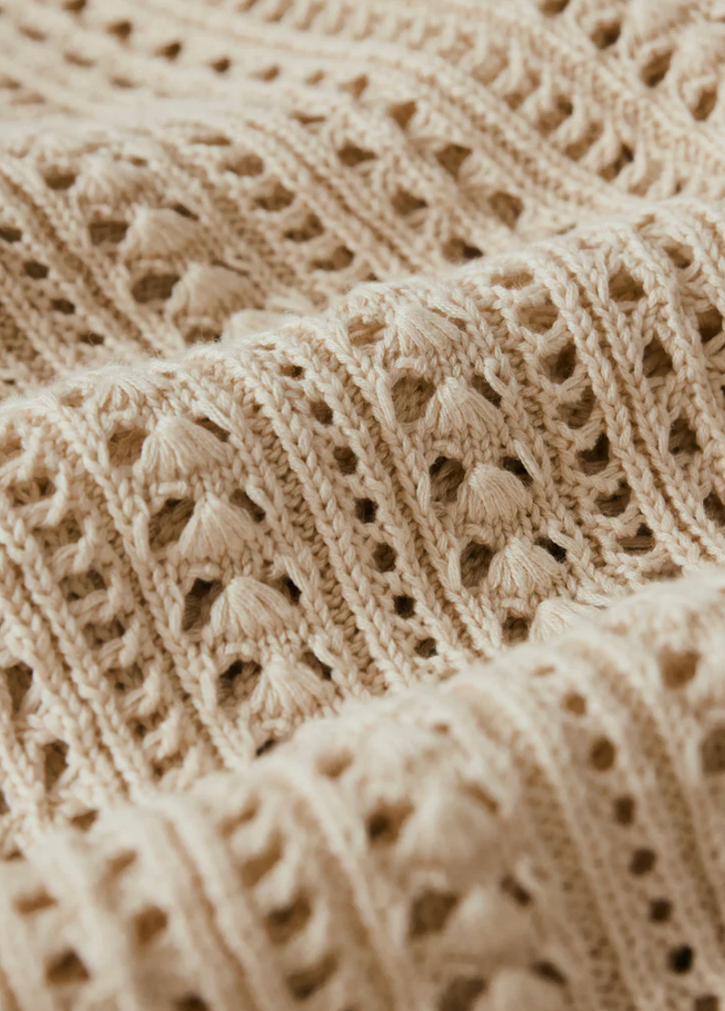 Upland Crochet Sweater - Island Coconut