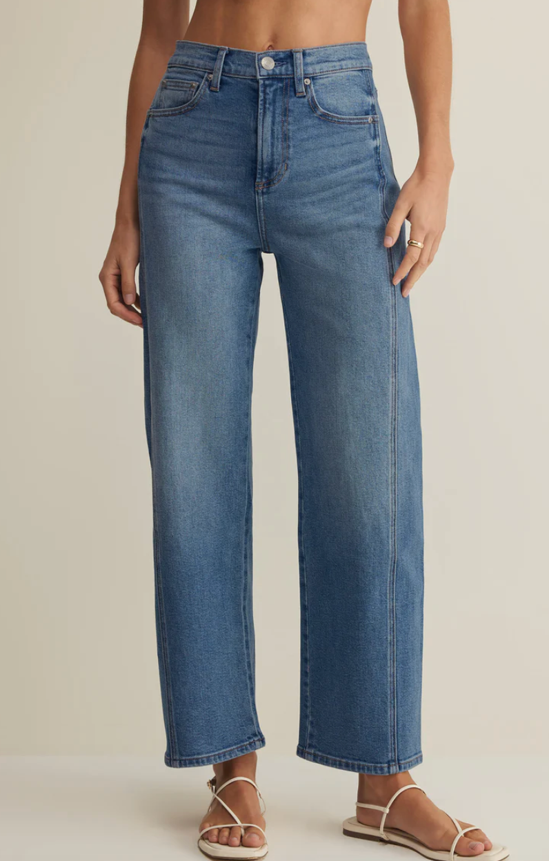 Luna High Rise Bowed Crop - Eternity