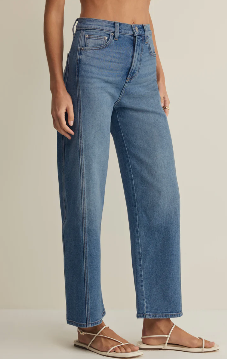 Luna High Rise Bowed Crop - Eternity