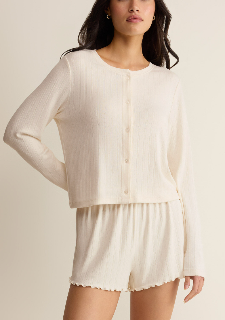 Lovely Pointelle Top - Vanilla Ice